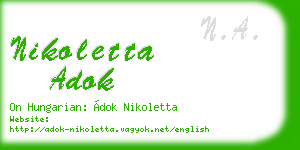 nikoletta adok business card